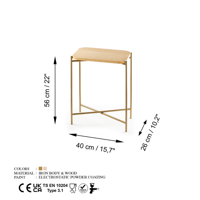 Hanah Home Mesa de Centro Shb-003-A Dorado y Natural Hanah Home Mesa de Centro Shb-003-A Dorado y Natural